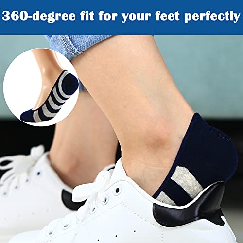 Image of RYI 5-Pack No Show Socks for Women Size 6-9 Ankle Invisible Non-slip Athletic Socks