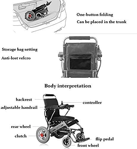 Miniatura 2 de NEOCHY Silla de ruedas portátil de moda sillas de ruedas eléctricas para adultos motorizadas plegable ligera de aluminio freno electromagnético