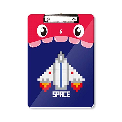 Porte-bloc A4 avec pince solide et motif spatial galaxie original