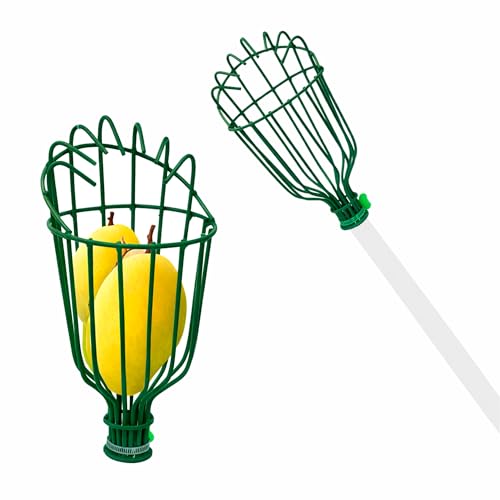 Image of Urban Plant Mango Plucker | Metal Fruit Picker Head | Green | Without Sponge | Attaches to Any 1-Inch Pole | Rust-Proof Powder-Coated Iron (Pole Not Included)