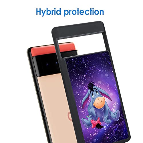 Cartoon Case For Google Pixel 6 Case Cute Eeyore Cartoon Character Pattern Tire Anti-Slip Anti-Scratch Design Tpu +Pc Shockproof Protection Bumper Black Cover For Google Pixel 6 (2021) #TOP4