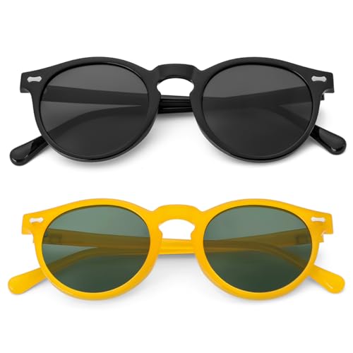 Image of Gleyemor Kids Polarized Cute Round Sunglasses for Kids Girls Boys Age 3-8
