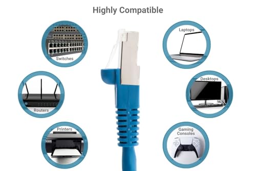 Cable Ethernet Cat6 STP 15 ft Azul miniatura 7