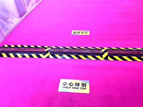 1.9-Inch by 150 Feet Black & Yellow Barricade Caution Tape Hazard Warning Safety Stripe Tape Non-Abrasive Floor Marking Tape for Danger/Hazardous Areas - Thumbnail 6