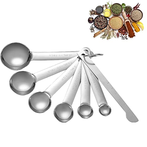 18/8ステンレス鋼計量スプーン,磁気小さじ測定スプーン - 測定スプーン、大さじスクープ、金属小さじ測定セット、7/11のセット /a