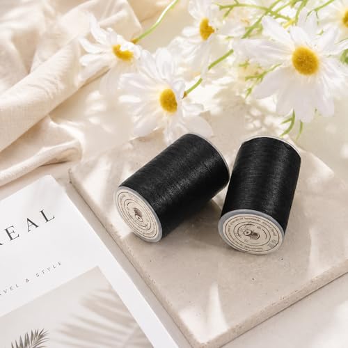 Hilo para coser poliéster beige 2 rollos 160 m miniatura 3