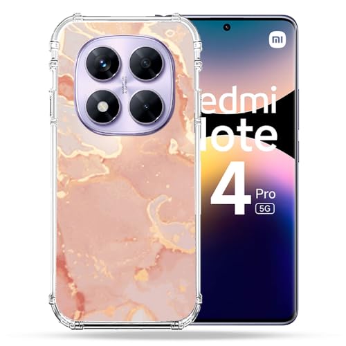 Coque marbre rose Xiaomi Redmi Note 14 Pro 5G renfort haut de gamme