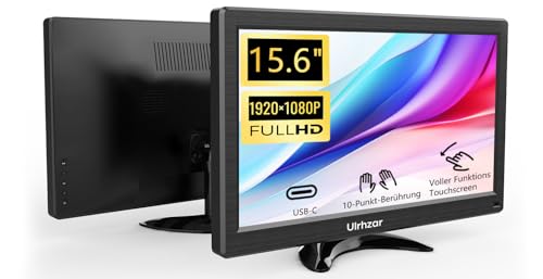 Ulrhzar Pantalla Táctil De 15,6 Pulgadas Ips Hdr Fhd 1080p Pc Display 100 Srgb 60hz Vesa, Altavoz Integrado Hdmi Usb-C Adecuado Para Portátiles, Pc, Teléfonos Mac, Conmutador Ps4 5 Lcd Ulrhzar Pantalla Táctil De 15,6 Pulgadas Ips Hdr Fhd 1080p Pc Display 100 Srgb 60hz Vesa, Altavoz Integrado Hdmi Usb-C Adecuado Para Portátiles, Pc, Teléfonos Mac, Conmutador Ps4 5 Lcd