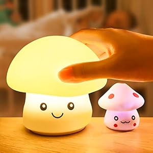 WOANWAY Led-nachtlampje voor kinderen, siliconen led-nachtlampje en touch-lamp voor kinderen, met 7 kleurveranderingen, touch-control, USB-oplaadbaar nachtlampje, voor kinderkamer/cadeau (met babyvilt als cadeau)