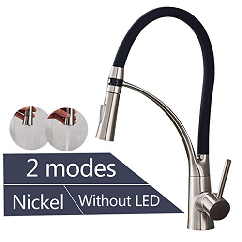 Mitigeur de cuisine LiChA avec douchette extractible robinet noir mat eau chaude et froide
