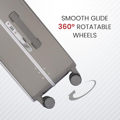 Image of SWISS MILITARY Black Gold Collection Hard PC Cabin & Check-in Luggage Trolley Set of 2 (55cm Small & 65cm Medium) Suitcase with TSA Lock, 360 Wheels, Ideal for International Travel (44L,70L) Gold