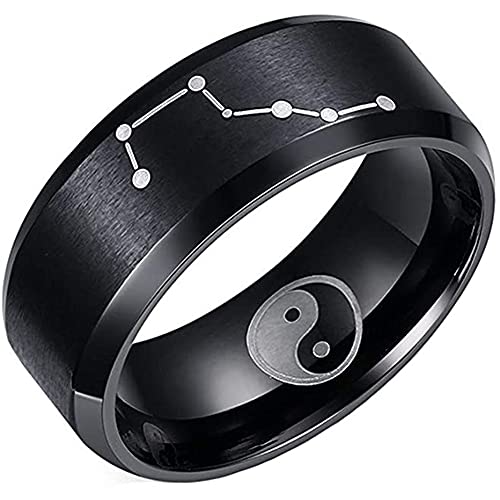 陰陽北斗七星リングメンズステンレススチールミスティックレトロジュエリー太極拳カルチャーファンギフト,6 陰陽北斗七星リングメンズステンレススチールミスティックレトロジュエリー太極拳カルチャーファンギフト,6