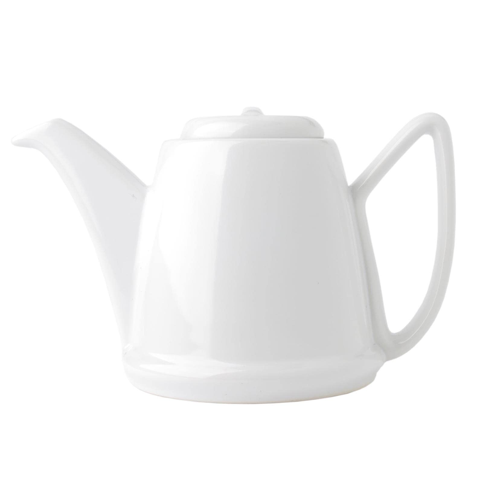 Bredemeijer kleine weiße Keramik Teekanne 1 Liter & Teebereiter mit Tee-Filter Sieb-Einsatz & Steingut Kanne mit Edelstahl-Filzmantel & schwarzem Holzuntersetzer - für losen Tee