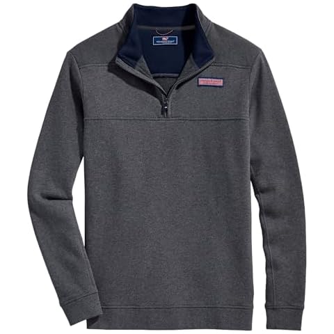 vineyard vines Men's Classic Shep Shirt, Charcoal Heather Cover