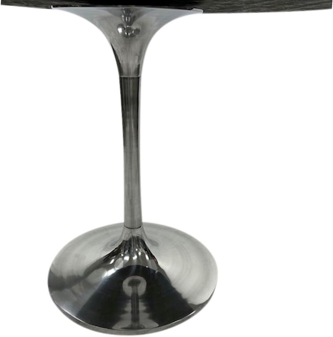 Carolina Chair & Table Small Round Dining Table – Stained Mango Wood Top with Aluminum Pedestal Base – Rustic Mid Century Modern Style Furniture for Small Dining Spaces (Warm Black/Chrome, 36")