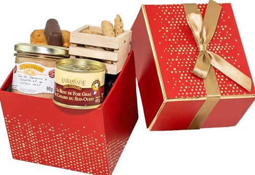 COLIS GOURMANDS - Panier Garni FOIE GRAS - Coffret Gourmand À Offrir - Panier gourmand Produits Français - Idéal pour Cadeau Fête de Noël - Panier Garni -...