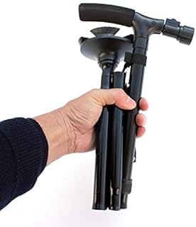 JF-XUAN Walking Stick Elderly Crutches Products Folding LED Lights Cane Sticks Elderly Four-Foot Cane