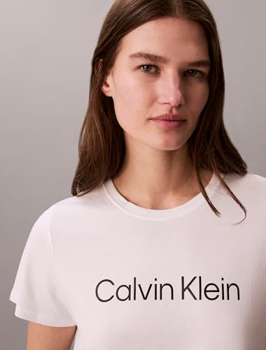 Calvin Klein Women's Performance Cotton Modal Logo Tee Classic White - image 2