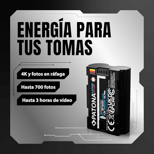 PATONA Platinum NP-W235 Batería 2600mAh Compatible con Fuji Fujifilm GFX-50s II GFX-100S GFX100 II GFX100RF X-H2 X-H2S X-S20 X-T4 X-T5 GFX 100S GFX50 XH2 XH2S XS20 XT4 XT5 NPW235 NP W235 - imagen 2