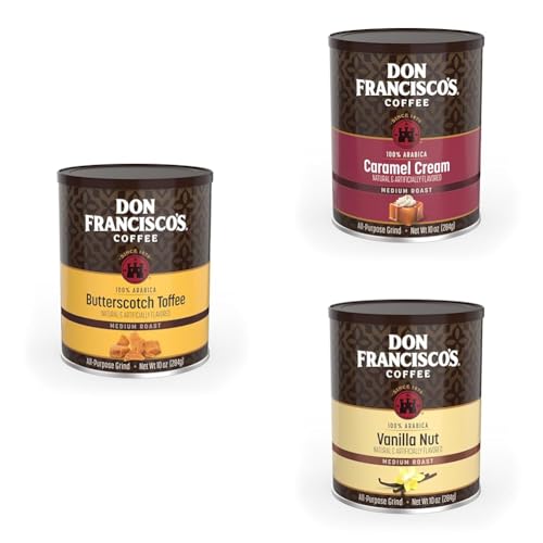 Don Francisco’s Flavored Ground Coffee Bundle – Butterscotch Toffee, Caramel Cream & Vanilla Nut, 100% Arabica, Sweet & Smooth Gourmet Coffee, 10 oz Cans (Pack of 3) image 2