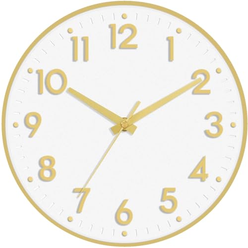 Mosewa Wall Clock 12 Inch, Battery Operated Silent...