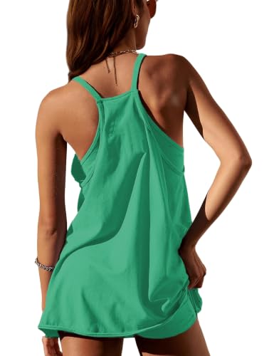 Image of Womens Sleeveless Athletic Hot Shot Mini Dress with Built-in Shorts
