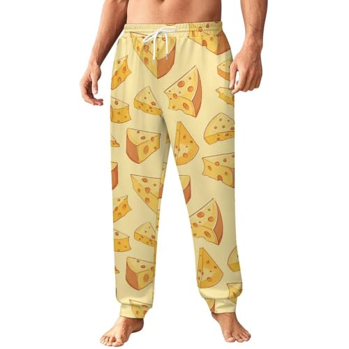 Cheese Slices Funny Men's Sweatpants Casual Soft Running Joggers Yoga Pant Lounge Wear