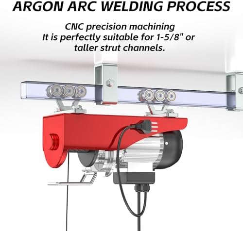 SKTREX 6 Wheel Trolley Assembly Electric Hoist Easy Installation Roller Trolley Silent for use with Unistrut 1-5/8" Wide and All 1-5/8" or Taller Strut Channel 4 PCS