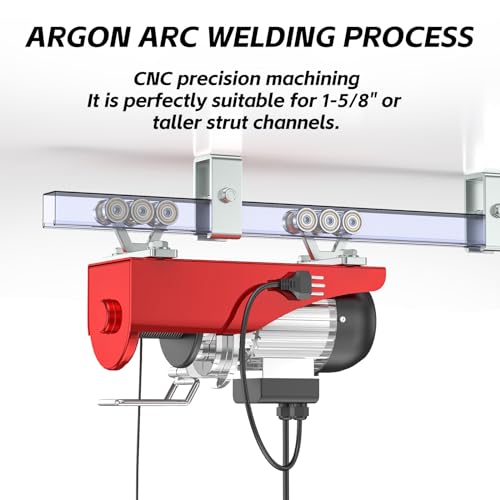 SKTREX 6 Wheel Trolley Assembly Electric Hoist Easy Installation Roller Trolley Silent for use with Unistrut 1-5/8" Wide and All 1-5/8" or Taller Strut Channel 4 PCS