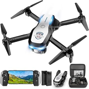 Drone com câmera 1080p FPV dobrável para iniciantes, mini drone com retenção de altitude, posicionamento de fluxo óptico, decolagem/terra com uma tecla, voo de trajetória, flip 3D, 3 velocidades,