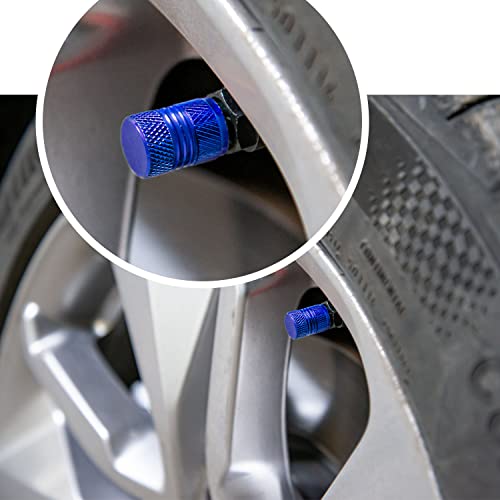 Image of Tire Valve Stem Caps for Car Tires Air Caps Cover 8 Pack Corrosion Resistant Premium Alloy Leak-Proof Universal for SUV Truck Motorcycle Bike Blue