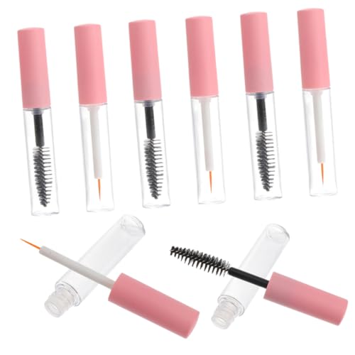 SOLUSTRE Tubos Transparentes para Crema de Pestañas y Delineador Líquido Botellas Recargables Tapa Rosa Diseño Prueba de Fugas para Uso Diario y Viaje