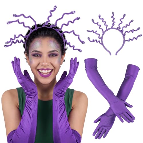 Image of 2 Pcs Halloween Snake Costume Purple Monster Costume Accessory Set