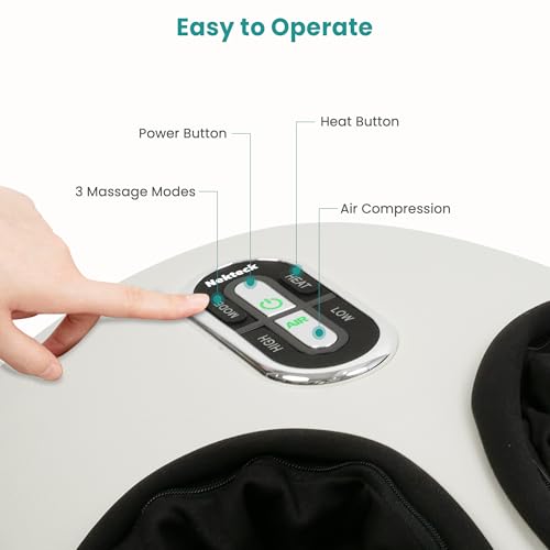 Image of Nekteck Shiatsu Foot Massager with Heat & Air Compression Deep Kneading | 2026 Upgraded Feet Massager, 3 Modes Massage Improve Blood Circulation Foot Wellness Plantar Fasciitis, Fits Size to US 13