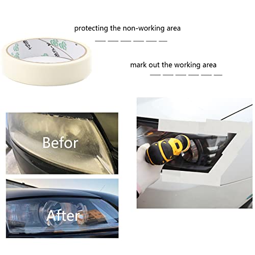 Image of 74PCS 3Inch Car Headlight Restoration and Polishing Kit, Sanding Discs with 1 /4 inch and M10 Backing Pad,Scouring Pads, Interface Pad, Wool Polishing Buffing Pad Polishing Buffing Wheel