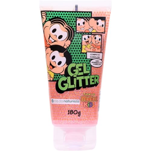 Cia. da Natureza, Gel Gliter Infantil, Para corpo e Cabelos, Turma da Mônica Kids, 180g