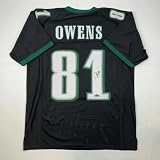 Facsimile Autographed Terrell Owens Philadelphia Black Reprint Laser Auto Football Jersey Size Men's XL