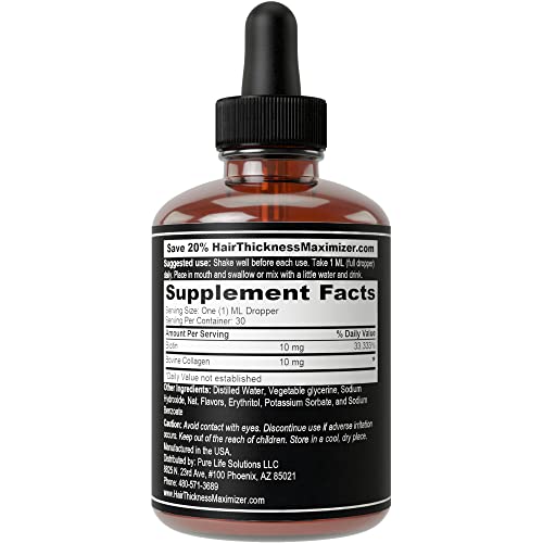 Liquid Collagen For Women & Men With Biotin. Advanced 2-In-1 Combo Liquid Supplement With Bovine Collagen Peptides + Biotin For Hair Growth, Skin, Nails, Joints. Liquid Vitamins, Sublingual Drops #TOP1