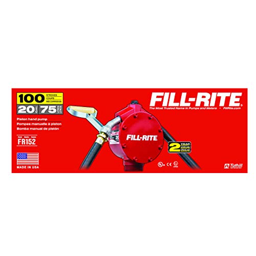 Fill-Rite Fr152 Piston Hand Pump With Hose & Nozzle Spout, Red #TOP1