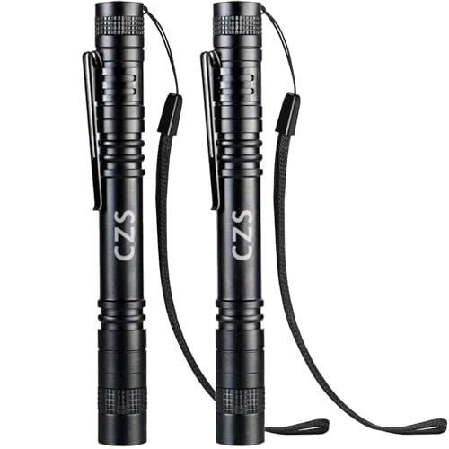 CZS Flashlight 2 Pack Pen Light Small Flashlights High Lumens_desvips.com