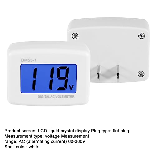 Image of 4pcs Flat US Plug AC 80-300V Voltage Measuring Monitor, LCD Digital Voltmeter, AC 110V 220V Voltage Panel Power Line Volt Test Monitor for Household Plug into Outlet to Measure Voltage