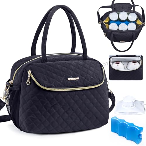 Image of Breastmilk Cooler Travel Bag with 2pcs Wipes Dispensers and Ice Pack -Baby Bottle Cooler Bag for 6 Baby Bottles Up to 9 Ounce - Breast Pump Bag, Breastmilk Storage Bag, Bottle bag for Daycare