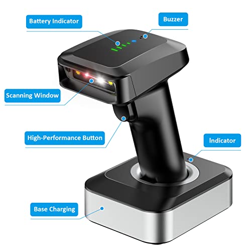 Save 15% On Alacrity Wireless Portable Mini 1D Handheld Barcode Scanner + 2D Qr Wireless Barcode Scanner With Charging Base And Battery Level Indicator #TOP7