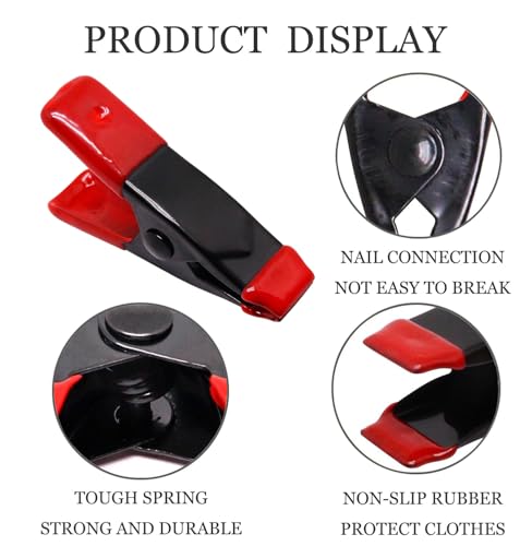 Image of 2 Inch Spring Clamps, Heavy Duty Metal Strong Clips Clamps (20pcs, Red)