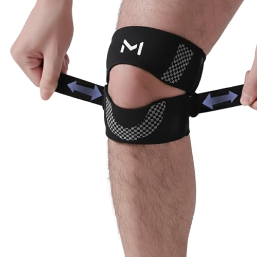 Ciomiliaro Cinta Rotuliana, Rodillera Deportiva, Soporte para Rodilla, con doble banda y apertura rotuliana, diseño transpirable para mayor comodidad en running, gym y deportes, Gris negruzco