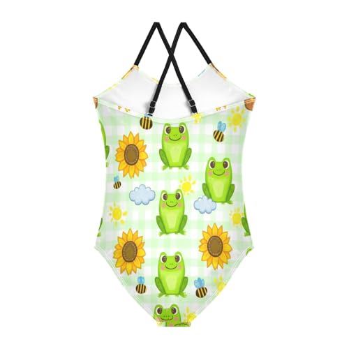 Cute Cartoon Frogs Swimwear Kids Girls, Summer Beach Bathing Suit, 3-102