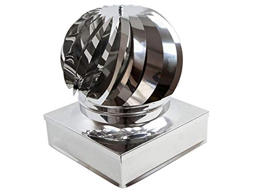 Zinc Group Fumaiolo radiante eolico inoxidable Base Quadra 300X300mm Inox Lucido