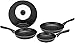 Amazon Basics Juego de Sartenes de Inducción Antiadherentes - 4 Piezas, con Cubierta Universal - 20/24/28 cm