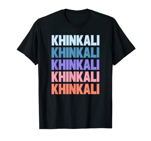 Funny Modern Repeated Text Design Khinkali Georgia Maglietta