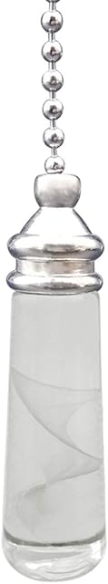 NewZC Light Pull Chain Extension with Ball Chain 100 cm Length Bathroom Toilet Light/Ceiling Light Fan Switch/Blind Cord Pull Handle Weight Pull Cord - Chrome with Crystal Cylinder